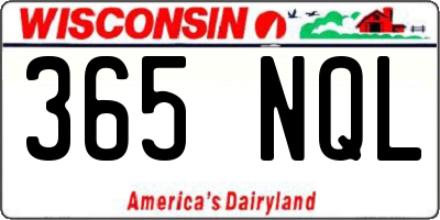 WI license plate 365NQL