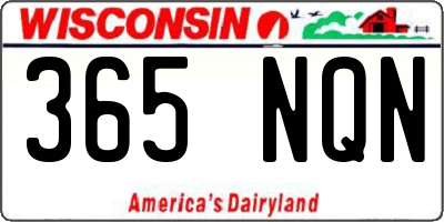 WI license plate 365NQN