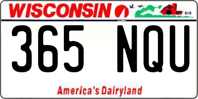WI license plate 365NQU