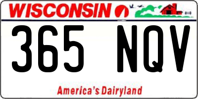 WI license plate 365NQV