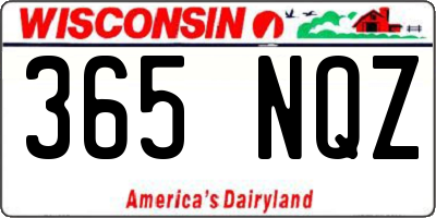 WI license plate 365NQZ