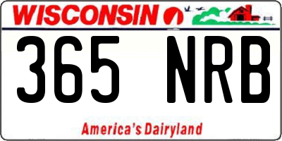 WI license plate 365NRB