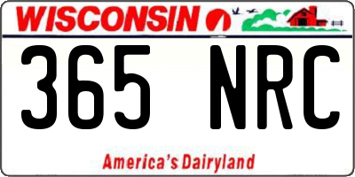 WI license plate 365NRC