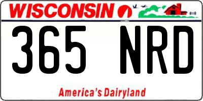 WI license plate 365NRD