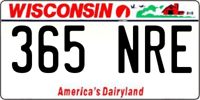 WI license plate 365NRE