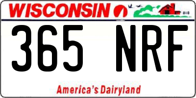 WI license plate 365NRF
