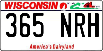 WI license plate 365NRH