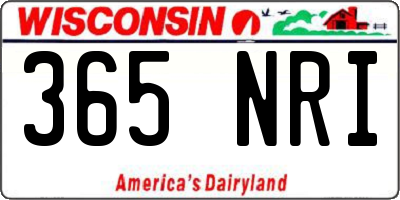WI license plate 365NRI