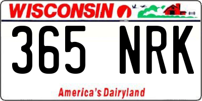 WI license plate 365NRK