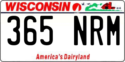 WI license plate 365NRM