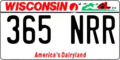 WI license plate 365NRR