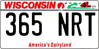 WI license plate 365NRT