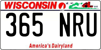 WI license plate 365NRU