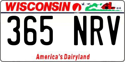 WI license plate 365NRV