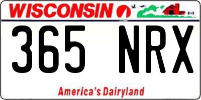 WI license plate 365NRX