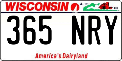 WI license plate 365NRY
