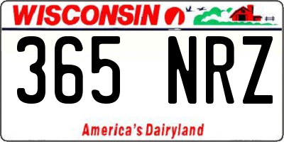 WI license plate 365NRZ