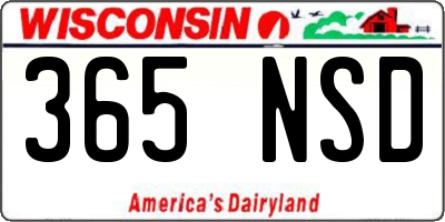 WI license plate 365NSD