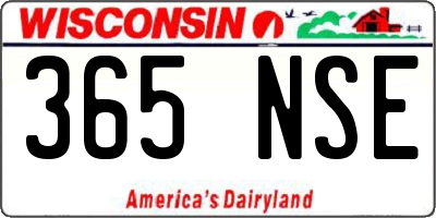 WI license plate 365NSE
