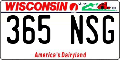 WI license plate 365NSG