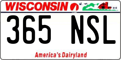 WI license plate 365NSL