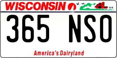 WI license plate 365NSO