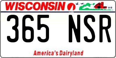 WI license plate 365NSR
