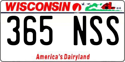 WI license plate 365NSS
