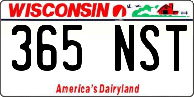 WI license plate 365NST