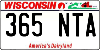 WI license plate 365NTA