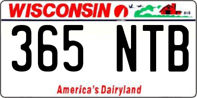 WI license plate 365NTB