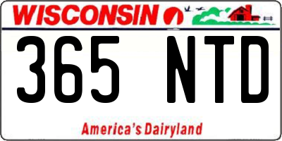 WI license plate 365NTD
