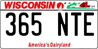WI license plate 365NTE