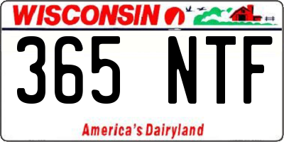 WI license plate 365NTF