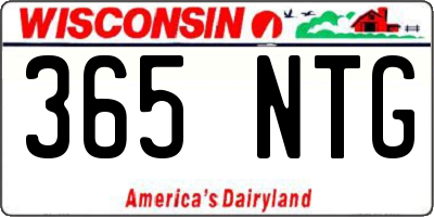 WI license plate 365NTG