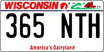 WI license plate 365NTH