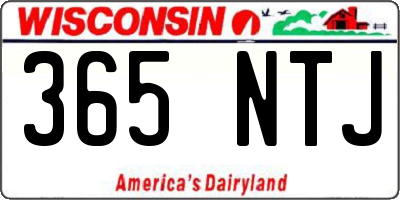 WI license plate 365NTJ