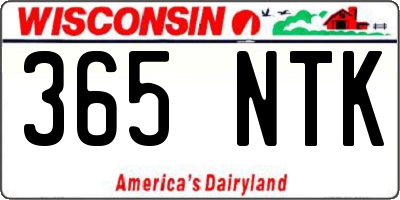 WI license plate 365NTK