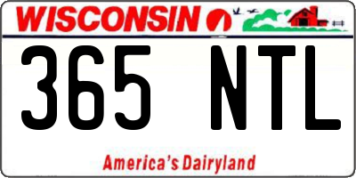 WI license plate 365NTL