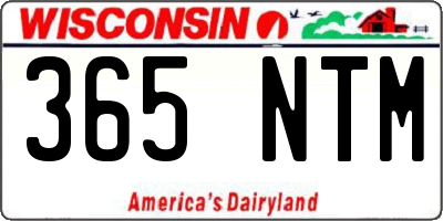 WI license plate 365NTM