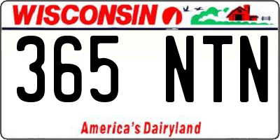 WI license plate 365NTN
