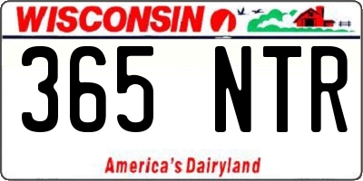 WI license plate 365NTR