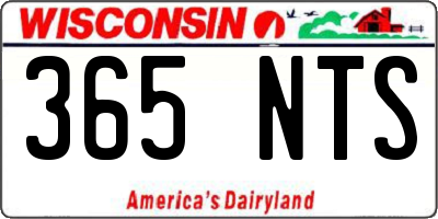WI license plate 365NTS