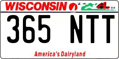 WI license plate 365NTT