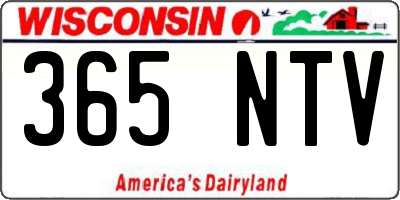 WI license plate 365NTV
