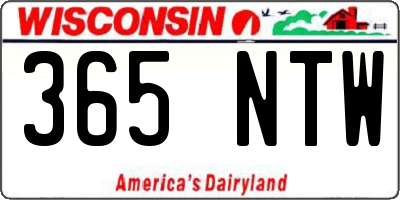 WI license plate 365NTW