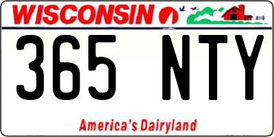 WI license plate 365NTY