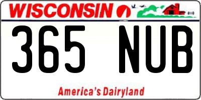 WI license plate 365NUB