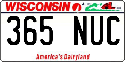 WI license plate 365NUC