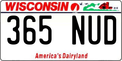 WI license plate 365NUD